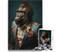 Puzzle de 1000 pièces représentant Un Gorille - Un Moyen Relaxant d'occuper Son Temps Libre - Découpe précise et régulière - Dimensions 38x26cm