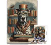 Puzzle de 1000 pièces représentant Un Grand Danois Intelligent Un Passe-Temps paisible et satisfaisant Assemblage Parfait et découpe de précision Dimensions:38x26cm