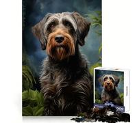 Puzzle de 1000 pièces représentant Un Griffon d'arrêt à Poil Dur Un pour Une réflexion Claire et Une Distraction Douce, aux Bords précis et Porteur de Sens (38x52cm)