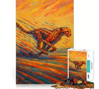 Puzzle de 1000 pièces représentant Un guépard en Pleine Course, idéal pour Les Adolescents Jeu de réflexion et de création Collective Découpe Nette et Amusante Objet de Collection (50x75cm)