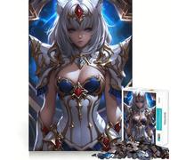 Puzzle de 1000 pièces représentant Un Guerrier Anime aux Cheveux Blancs,idéal pour Adultes Jeu de mémoire et,découpé au Laser pour Un Assemblage Parfait Cadeau Unique pour soulager Le Stress
