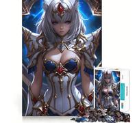 Puzzle de 1000 pièces représentant Un Guerrier Anime aux Cheveux Blancs,idéal pour Les Adolescents Jeu Stimulant et précis,de Taille Uniforme,pour Une activité Amusante en Famille Le Soir (38x26cm)