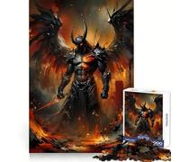 Puzzle de 1000 pièces représentant Un Guerrier démon ailé dans Un Paysage de feu, idéal pour Adultes Stimule l'esprit, apaise et divertit Bords réguliers Un Cadeau attentionné (38x52cm)