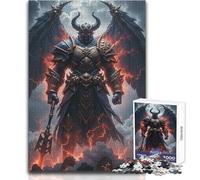 Puzzle de 1000 pièces représentant Un Guerrier démon ailé en Armure Activité éducative et stimulante pour Adultes pour Les fêtes Dimensions:38x26cm