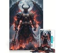 Puzzle de 1000 pièces représentant Un Guerrier démon ailé en Armure,idéal pour Les Adolescents Jeu de mémoire Amusant,Surface Lisse sans bavures,Cadeau d'anniversaire,Casse-tête (38x26cm)