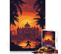 Puzzle de 1000 pièces représentant Un Guerrier en Silhouette au Coucher du Soleil, idéal pour Adultes Renforce la mémoire, apaise et divertit Qualité supérieure Un Cadeau Charmant 38x52cm