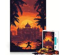 Puzzle de 1000 pièces représentant Un Guerrier en Silhouette au Coucher du Soleil, idéal pour Adultes Renforce la mémoire, apaise et divertit Qualité supérieure Un Cadeau Charmant 38x52cm