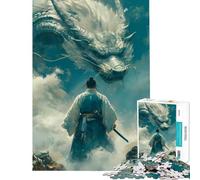 Puzzle de 1000 pièces représentant Un Guerrier Face à Un Dragon dans Le Ciel Jeu éducatif et Stimulant pour Femmes et Hommes (38x26cm)
