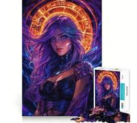 Puzzle de 1000 pièces représentant Un Guerrier Fantastique aux Cheveux Violets, idéal pour Adultes Un Casse-tête Relaxant et Amusant à Assembler Cadeau Parfait (50x75cm)