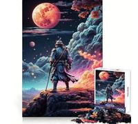 Puzzle de 1000 pièces représentant un guerrier japonais samouraï, idéal pour les adolescents Stimule la mémoire, moments de détente et de sérénité Cadeau d'anniversaire de qualité supérieure (38x52cm)