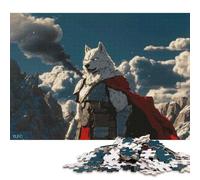 Puzzle de 1000 pièces représentant Un Guerrier Loup, Style Anime, pour Adultes et Enfants (38 x 26 cm). Jeu éducatif en Papier.
