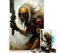 Puzzle de 1000 pièces représentant Un Guerrier Post-apocalyptique armé, idéal pour Les Adolescents Améliore la mémoire, se détend et Offre Un Cadeau créatif aux Bords précis (38x26cm)