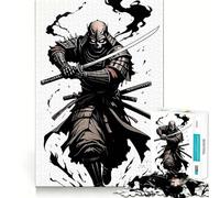 Puzzle de 1000 pièces représentant Un Guerrier samouraï au crâne et au Katana, idéal pour Les Adolescents Jeu cognitif à apprécier Lentement Bordure Premium Cadeau de Noël 38x26cm