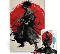 Puzzle de 1000 pièces représentant Un Guerrier samouraï aux Doubles épées, idéal pour Les Adolescents Jeu de logique et de Construction, Anti-Stress, découpe Lisse, Cadeau mémorable (50x75cm)