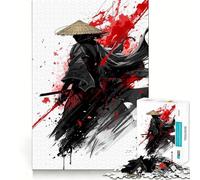 Puzzle de 1000 pièces représentant Un Guerrier samouraï avec des éclaboussures de Sang, idéal pour Adultes, améliore la mémoire et soulage l'anxiété Décoration Murale aux Bords Nets (38x26cm)