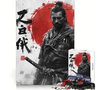 Puzzle de 1000 pièces représentant Un Guerrier samouraï avec Katana et Calligraphie idéal pour Les Adolescents Jeu de logique Puissant Parfait pour se détendre Bords Nets Cadeau d'anniversaire