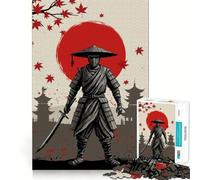 Puzzle de 1000 pièces représentant Un Guerrier samouraï avec Katana et pagodes, idéal pour Adultes Jouet Intelligent et Pratique Bordure Nette pour Les fêtes de Fin d'année (38x26cm)