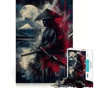 Puzzle de 1000 pièces représentant Un Guerrier samouraï avec Katana et Paysage, pour Adultes Jeu cognitif et Amusant à Assembler Ensemble Pièce de Collection (50x75cm)
