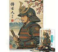 Puzzle de 1000 pièces représentant un guerrier samouraï avec le mont Fuji, idéal pour les adolescents un jeu de réflexion apaisant et stimulant, une idée cadeau de Noël de qualité supérieure (38x26cm)