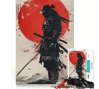 Puzzle de 1000 pièces représentant Un Guerrier samouraï avec Un Soleil Levant en arrière-Plan idéal pour Les Adolescents Facile à Assembler et à découper C'est Un Cadeau Parfait pour Les vœux de Noël