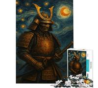 Puzzle de 1000 pièces représentant Un Guerrier samouraï dans Un Style Nuit étoilée Un défi éducatif mais Aussi Un Jouet Amusant et Humoristique Une décoration Murale pour Les 14 Ans et Plus (38x52cm)