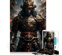 Puzzle de 1000 pièces représentant Un Guerrier samouraï en Armure dorée, idéal pour Adultes, Jeu de logique et de détente, Bords Lisses, Cadeau de Saison (38x52cm)