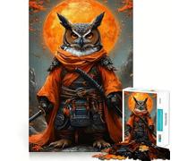 Puzzle de 1000 pièces représentant Un Guerrier samouraï Hibou avec des épées, pour Adultes Jeu Intelligent et Amusant à Assembler Ensemble Cadeau de Saison (38x26cm)