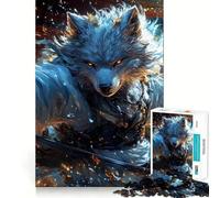 Puzzle de 1000 pièces représentant Un Guerrier samouraï Loup avec Katana,idéal pour Adultes Jeu de mémoire Stimulant,activité de découpage de qualité Professionnelle et conviviale (38x52cm)