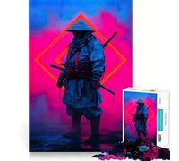 Puzzle de 1000 pièces représentant Un Guerrier samouraï néon, idéal pour Les Adolescents Jeu de logique Solide, Amusant et Relaxant, découpe de précision, (38x52cm)