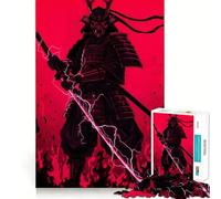 Puzzle de 1000 pièces représentant Un Guerrier samouraï Rouge avec Une épée éclair idéal pour Les Adolescents Jeu de réflexion et de création Collective Découpe Nette et précise Pièce de Collection
