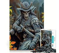 Puzzle de 1000 pièces représentant Un Guerrier samouraï Squelette, idéal pour Les Adolescents Un Jeu d'exercice Mental Relaxant et Stimulant, Parfait pour la liste de souhaits du Père Noël 38x26cm