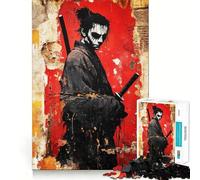 Puzzle de 1000 pièces représentant Un Guerrier samouraï sur Un Mur Vieilli idéal pour Les Adolescents Un Jeu de réflexion apaisant et Stimulant Une idée Cadeau de Noël de qualité supérieure (50x75cm)