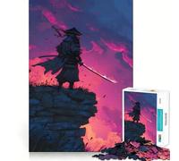 Puzzle de 1000 pièces représentant Un Guerrier samouraï sur Une Falaise au Coucher du Soleil idéal pour Les Adolescents Un Jeu de réflexion apaisant et Stimulant Une idée Cadeau de Noël de qualité