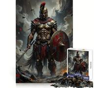 Puzzle de 1000 pièces représentant Un Guerrier Spartiate en Position de Combat, idéal pour Les Adolescents Stimule la mémoire, Anti-Stress et Bords Lisses Cadeau de Noël 38x52cm