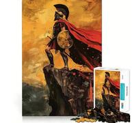 Puzzle de 1000 pièces représentant Un Guerrier Spartiate sur Une Falaise, idéal pour Les Adolescents, pour développer Leur mémoire et Jouer à l'intérieur Découpe Fine, Motif Vœux du Père Noël 38x26cm