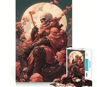 Puzzle de 1000 pièces représentant Un Guerrier Squelette avec Un bâton, idéal pour Les Adolescents Activité stimulante à Domicile, Bords précis, Cadeau Festif 38x26cm