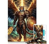 Puzzle de 1000 pièces représentant Un Guerrier Tigre ailé en Armure dorée,idéal pour Les Adultes et Stimulant la réflexion Format Standard,pièces précises,Format Voyage,Cadeau Parfait pour Les Jeux
