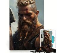 Puzzle de 1000 pièces représentant Un Guerrier Viking Berserker Jeu de Construction Focus Assemblage Parfait sans écart Activité gratifiante pour Les Jours de Pluie (50x75cm)