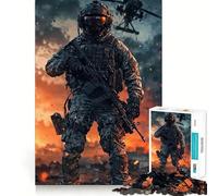 Puzzle de 1000 pièces représentant Un hélicoptère en Zone de Combat, idéal pour Les Adolescents Collection d'œuvres d'art claires et découpées (38x26cm)