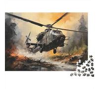 Puzzle de 1000 pièces représentant Un hélicoptère Militaire en vol. Jeu éducatif pour Adultes. Décoration élégante et stimulante. Idéal comme Cadeau d'anniversaire. Dimensions : 52 x 38 cm.