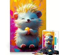 Puzzle de 1000 pièces représentant Un hérisson Souriant, idéal pour Les Adolescents Un Casse-tête Relaxant et Amusant à Assembler, Un Joli Cadeau 38x52cm