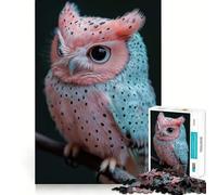 Puzzle de 1000 pièces représentant Un Hibou à Pois Roses et Bleus, idéal pour Les Adolescents Marque Wise Think Toy, Gentle Leisure Tight Cut (38x52cm)
