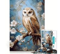 Puzzle de 1000 pièces représentant Un Hibou Aquarelle sur Une Branche (38x26cm) Jeu de réflexion Stimulant Maintien Optimal Défi cérébral interactif pour la Maison