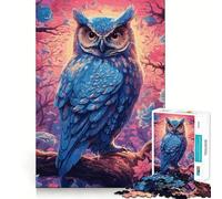 Puzzle de 1000 pièces représentant Un Hibou Aquarelle sur Une Branche Développe la mémoire,ludique et de qualité Professionnelle Un pour stimuler l'esprit (38x26cm)