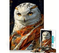 Puzzle de 1000 pièces représentant Un Hibou des neiges, idéal pour Les Adolescents Découpe Lisse et élégante Cadeau Parfait (50x75cm)