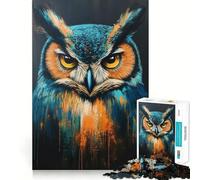 Puzzle de 1000 pièces représentant Un Hibou, idéal pour Les Adolescents Jeu intellectuel Stimulant, détente et Bien-être Découpe de qualité Cadeau de Saison (38x26cm)