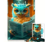 Puzzle de 1000 pièces représentant Un Hibou lisant Un Journal, idéal pour Les Adultes Jeu Intelligent, activité à la Maison, découpe précise et décoration Murale (38x52cm)