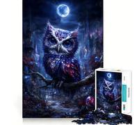 Puzzle de 1000 pièces représentant Un Hibou Mystique dans Un Paysage Fantastique, idéal pour Adultes et pour se détendre Un Cadeau raffiné à Assembler (38x52cm)