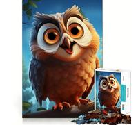 Puzzle de 1000 pièces représentant Un Hibou Mystique, idéal pour Les Adolescents, pour stimuler la mémoire, déstresser et décorer Une œuvre d'art Murale aux Bords Nets (38x52cm)