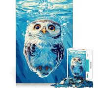 Puzzle de 1000 pièces représentant Un Hibou sous-Marin,idéal pour Adultes Jeu de mémoire et de réflexion,découpé au Laser pour Un Assemblage Parfait Cadeau Unique pour soulager Le Stress (38x52cm)